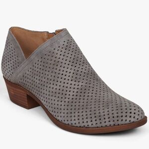 Lucky Brand 🍀 Gray Perforated Suede Ankle Booties